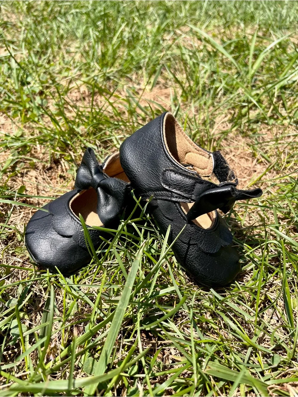 Baby Girls Black Bow Mary Jane Shoes